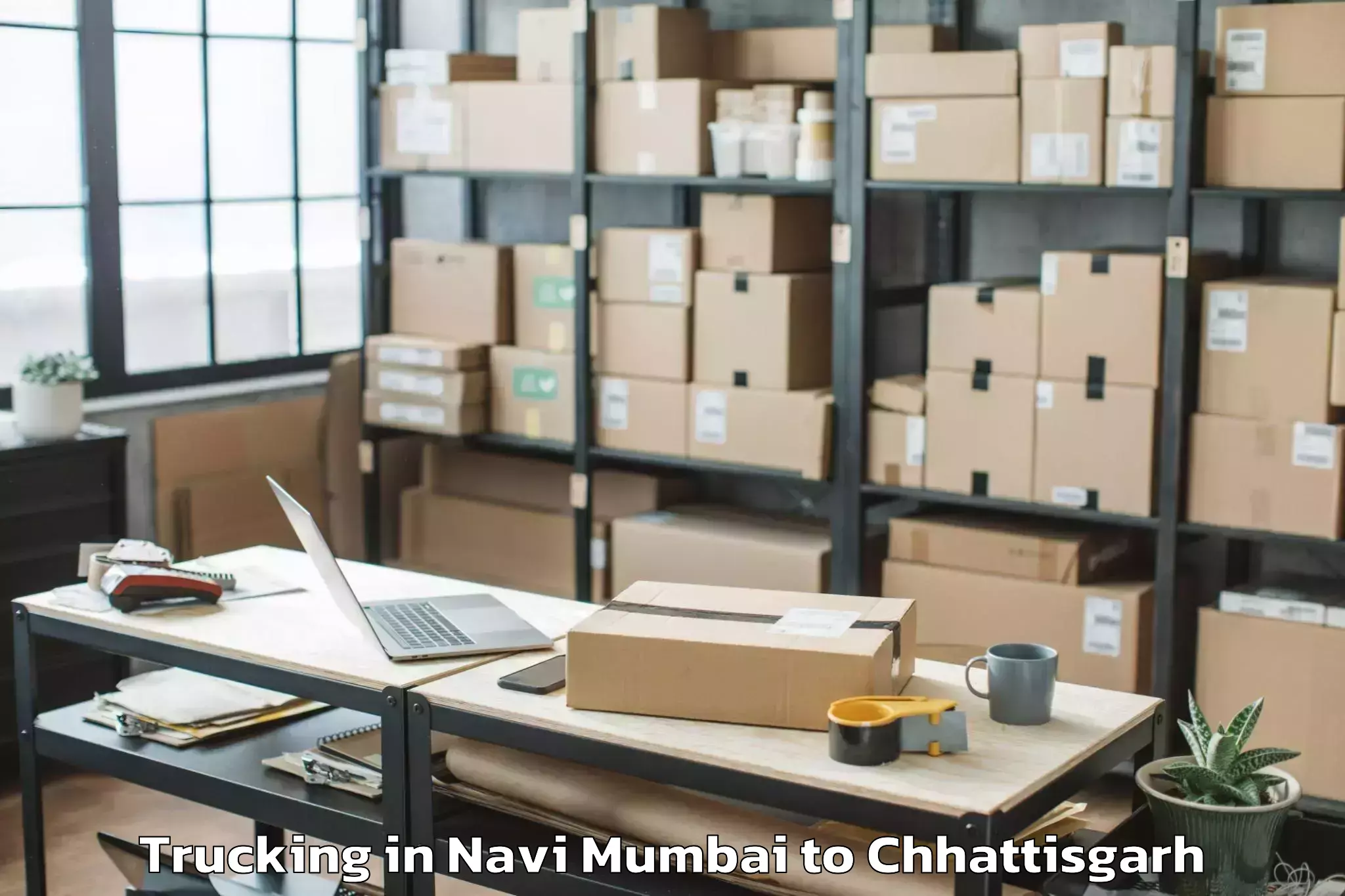 Top Navi Mumbai to Champa Trucking Available